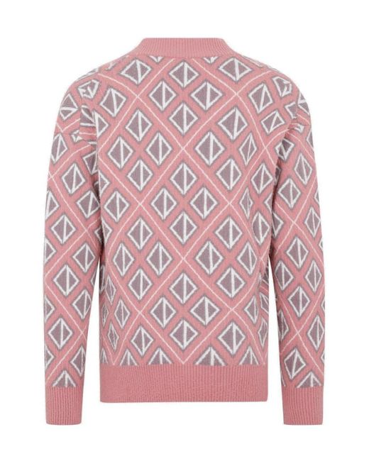 Dior Pink Homme Cd Diamond Motif Jumper for men