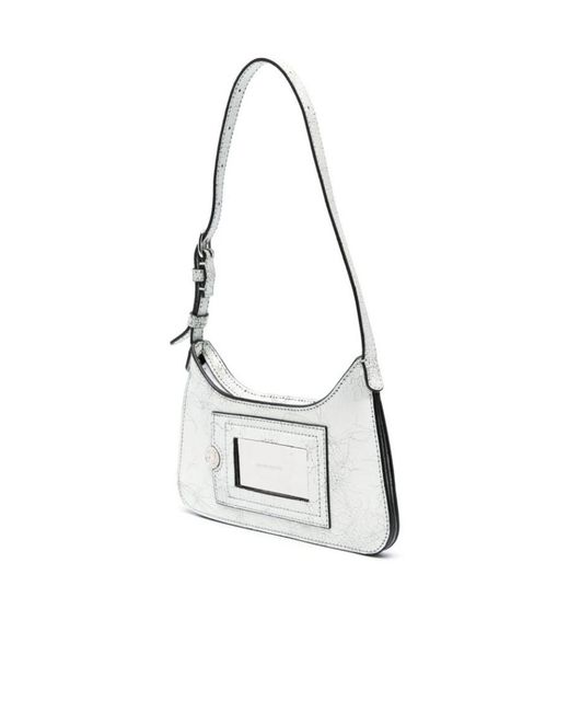 Acne White Platt Logo Detailed Mini Shoulder Bag