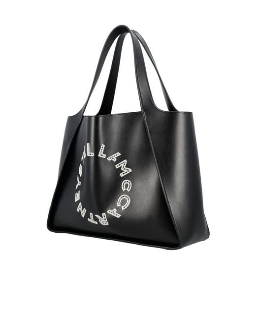 Stella McCartney Black Logo-Print Tote Bag