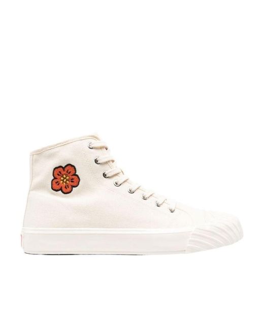 KENZO Natural Boke Flower Motif High-Top Sneakers for men