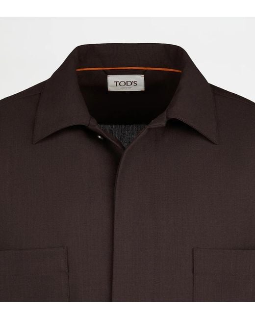 Tod's Brown Front-Pocket Tailored Shirt for men