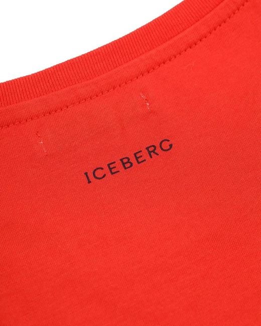 Iceberg Red Printed T-Shirt for men