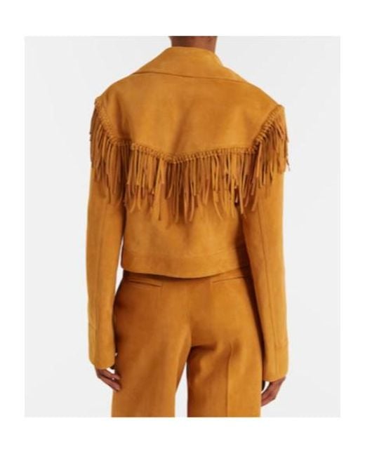 Gabriela Hearst Brown Azra Embellished Fringed Suede Jacket