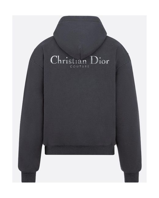 Dior Gray Long-Sleeved Hooded Sweater