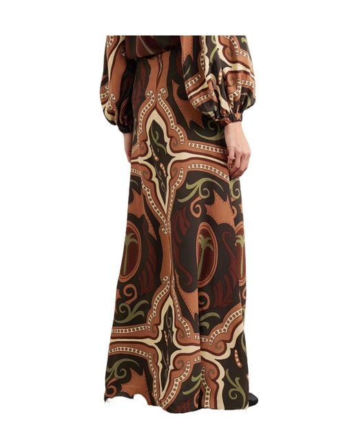 Johanna Ortiz Multicolor Printed Silk-Crepe De Chine Maxi Skirt