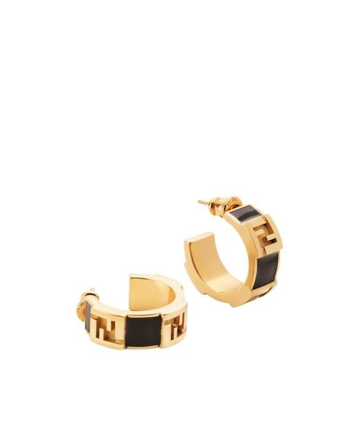 Fendi Metallic Colored And Metal Earrings