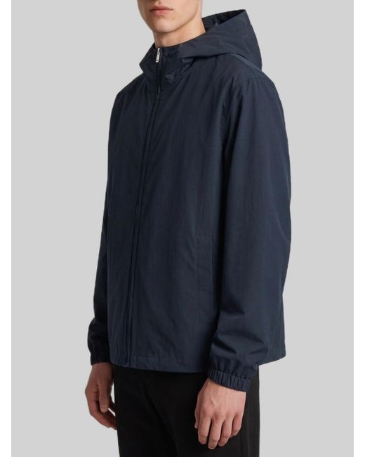 Dior Blue Homme Montaigne Zip Hooded Jacket for men