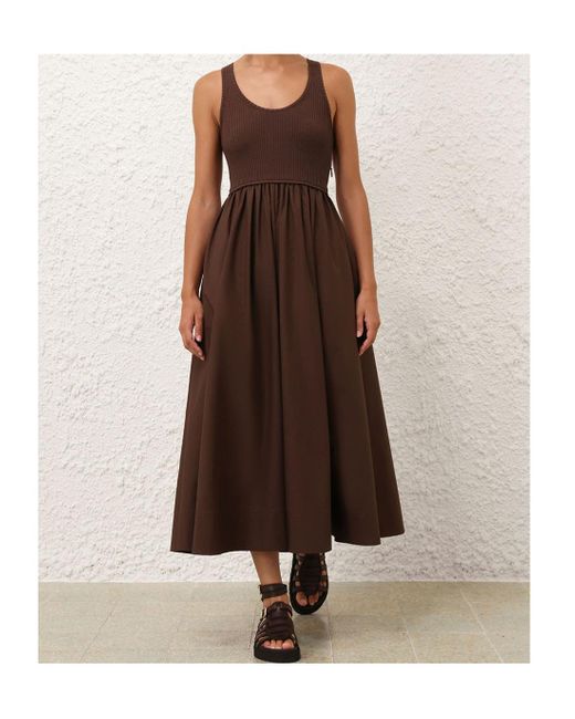 Zimmermann Brown Sleeveless Dress