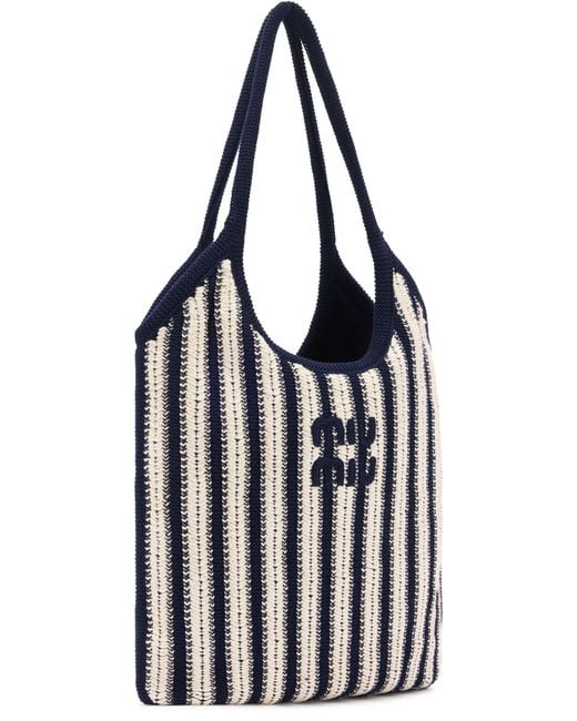 Miu Miu Blue Ivy Braided Cotton Shoulder Bag