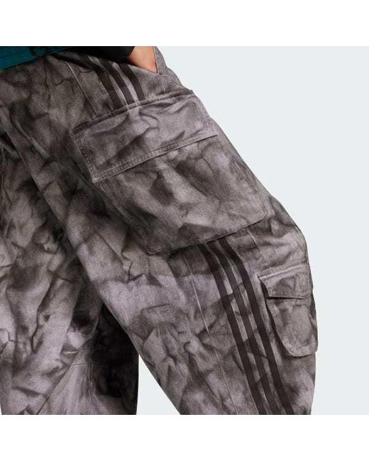 Adidas Gray Camouflage-Print Cargo Trousers