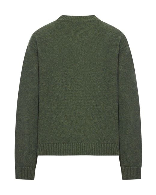 Gucci Green Logo Intarsia-Knit Crewneck Jumper