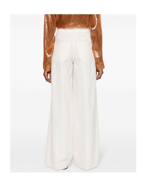 Forte_forte White Blended Back Bag Casual Pants