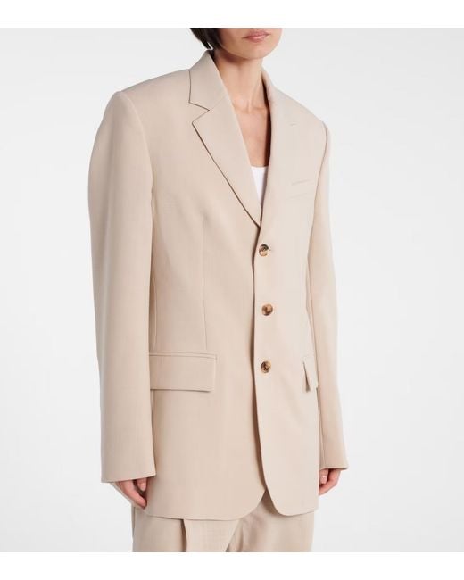 Wardrobe NYC Natural Single-Breasted Blazer