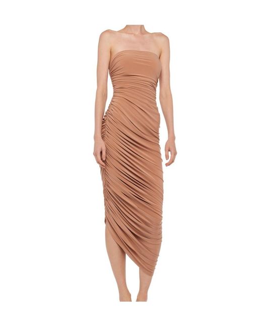Norma Kamali Natural Strapless Diana Gown