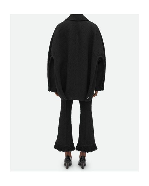 Bottega Veneta Black Light Cotton Tweed Cocoon Coat