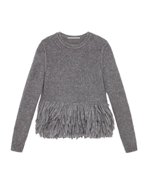 Stella McCartney Gray Peplum Detailed Crewneck Jumper