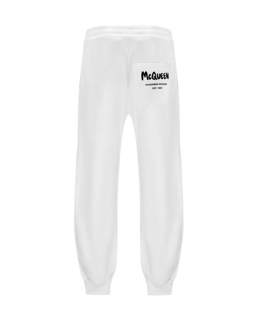 McQueen White Logo-Print Track Pants