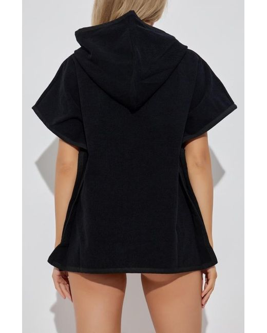 Balmain Black Logo Embroidered Poncho