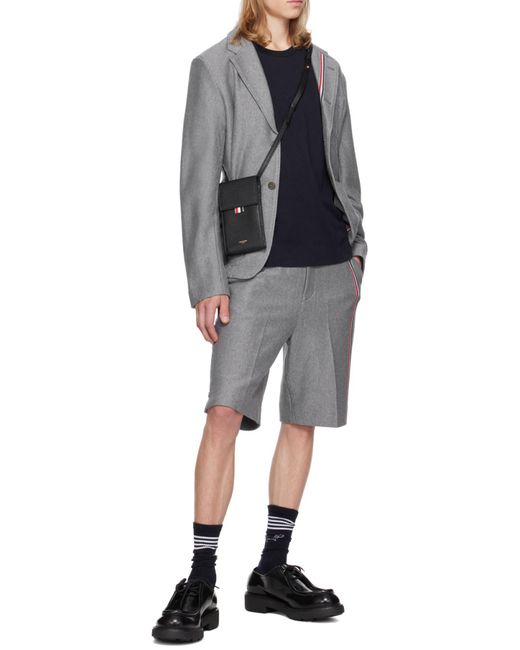 Thom Browne Gray Rwb-Stripe Cotton Sack Jacket for men