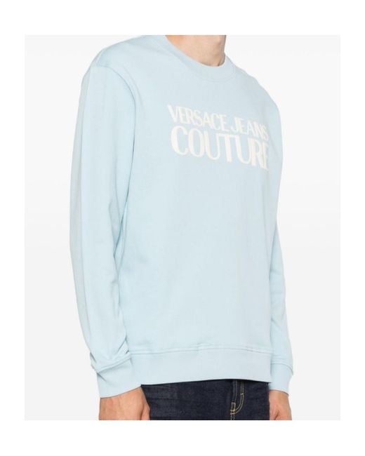 Versace Jeans Blue Logo Crew-Neck Sweatshirt for men
