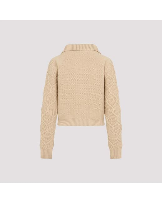 Etro Natural Floral Embroidered Knitted Cardigan