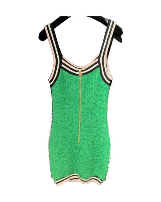 Balmain Green Suspender Mini Dress