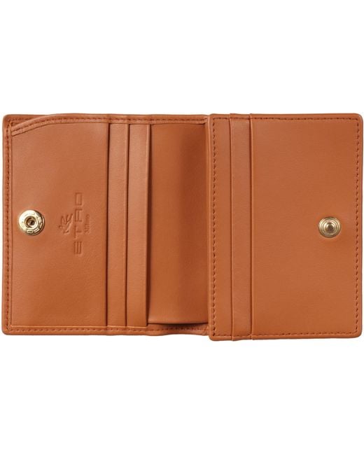 Etro Brown Logo Plaque Bi-Fold Wallet