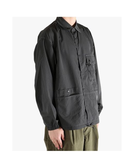 And Wander Gray Contrast-Stitch Flap-Pocket Jacket for men