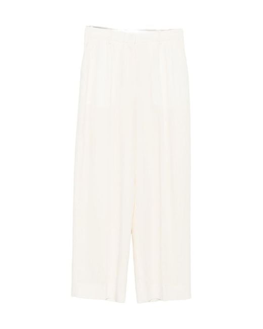 Totême White Pleated Trousers
