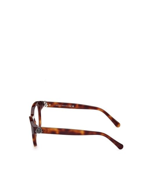 Moncler White Eyewear Round Frame Glasses