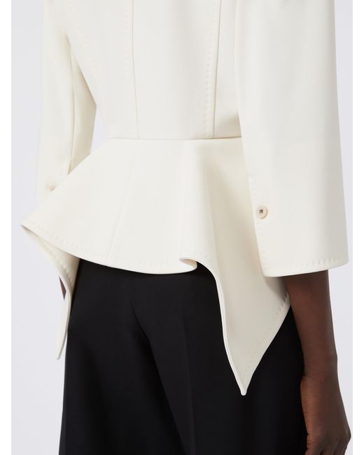 Max Mara White Sabie Single-Breasted Long-Sleeved Jacket