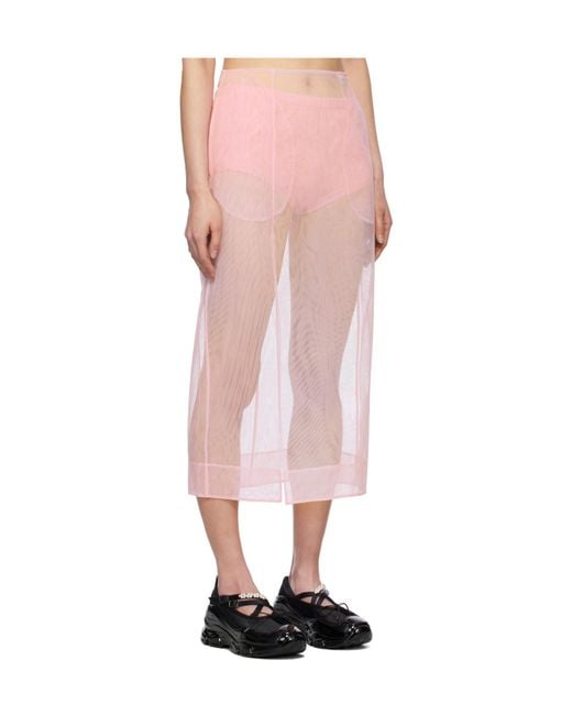 Simone Rocha Pink Sheer Slit Skirt