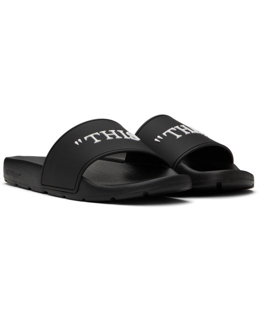 Off-White c/o Virgil Abloh Black Text-Embellished Slides for men