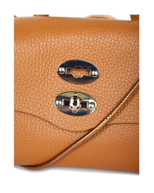 Zanellato Brown Turnlock Shoulder Bag