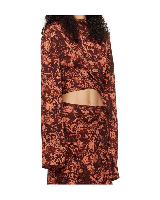 Jade Cropper Red Asymmetric T-Shirt