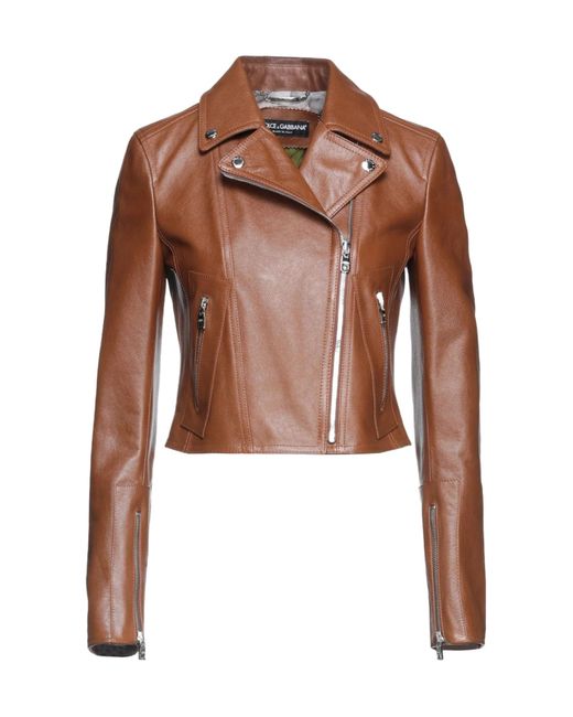 Dolce & Gabbana Brown Minimalist Moto Jacket