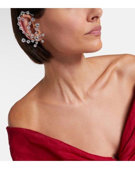 Magda Butrym White Crystal-Embellished Earrings