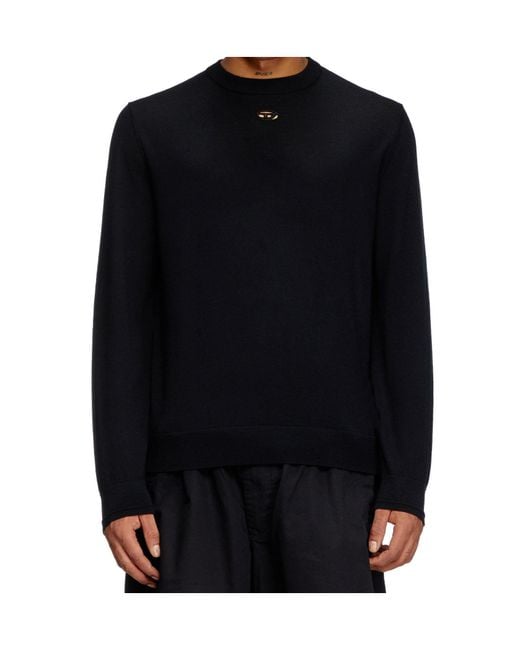 DIESEL Black K-Valiam Cut-Out Logo Jumper for men