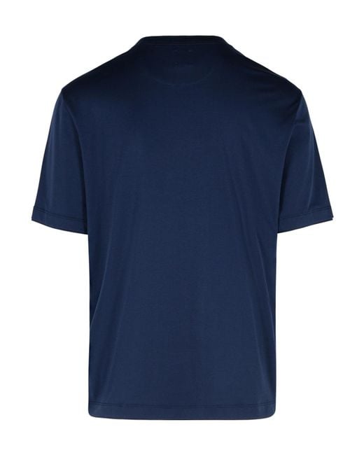 Eleventy Blue Classic Crew Neck T-Shirt for men