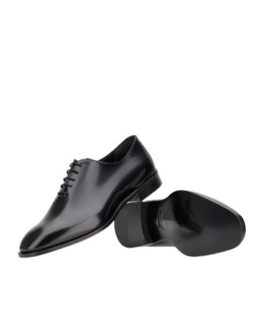 Canali Black Patent-Finish Leather Oxford Shoes for men