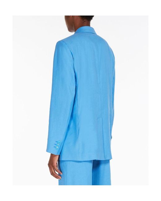 Weekend by Maxmara Blue Double-Breasted Suit Jacket