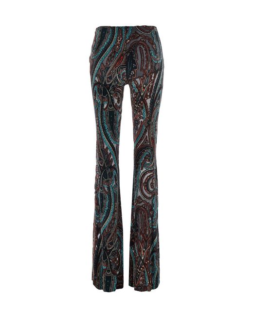 Etro Black Printed Casual Trousers