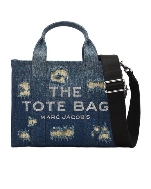 Marc Jacobs Blue The Rip And Repair Denim Small Tote Bag