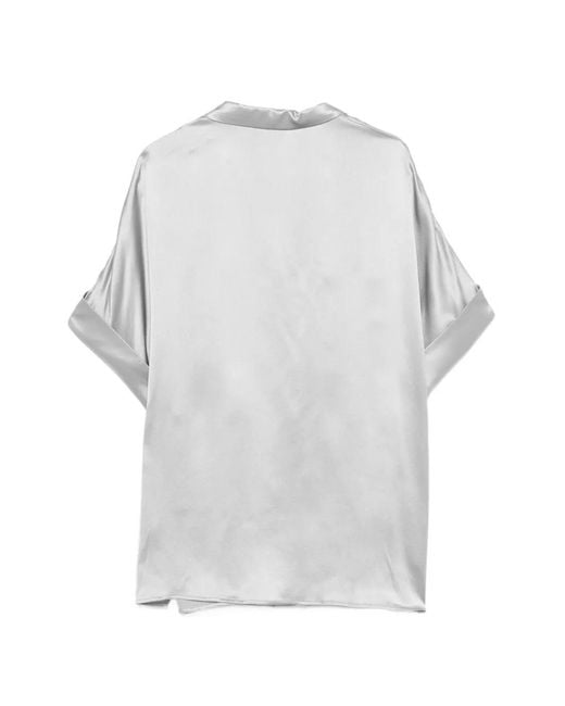 Eleventy Gray Silk Shirt