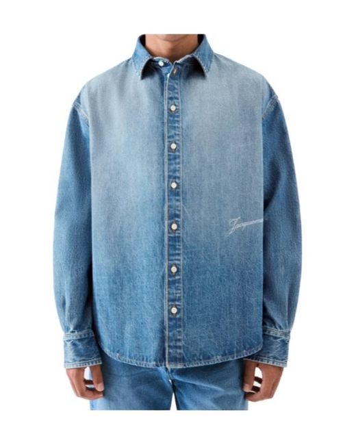 Jacquemus Blue Single-Breasted Shirt for men