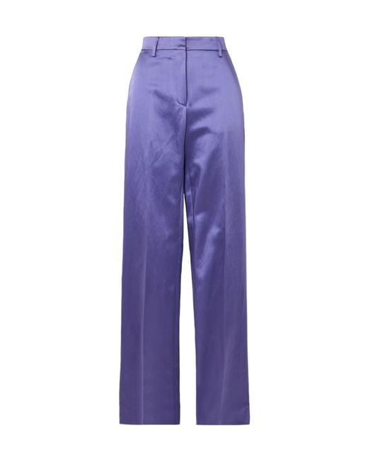 Dries Van Noten Purple Pulla Bis Straight-Leg Pants