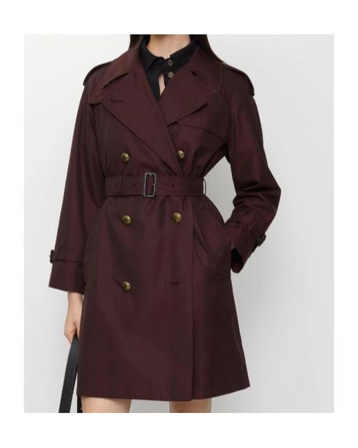 Burberry Brown Mid-Length Gabardine Castleford Trench Coat