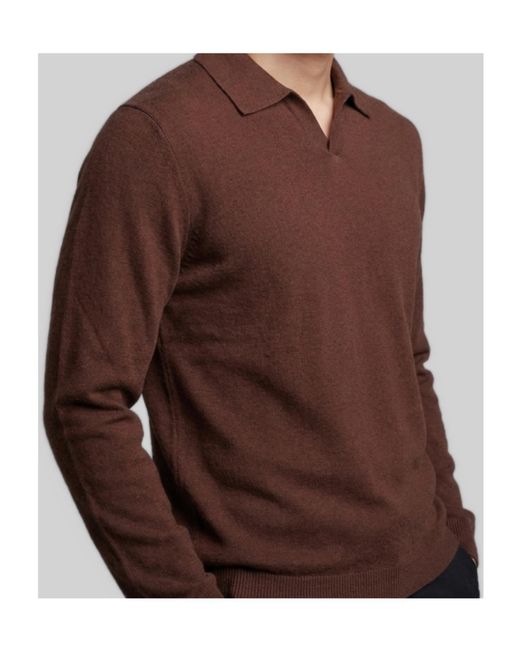 The Row Brown Ripley Long-Sleeve Polo Shirt for men