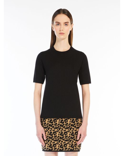 Max Mara Black Crewneck Knitted Top