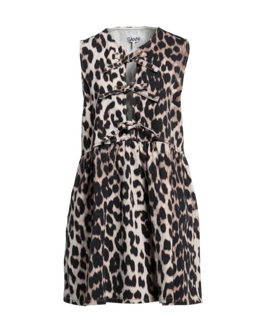 Ganni Black Sand Mini Dress Organic Cotton